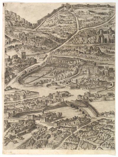 Roma Şehir Planı. Caracalla Hamamları, Santa Sabina ve Part of..., 1645 ile 5. Bölüm. by Antonio Tempesta