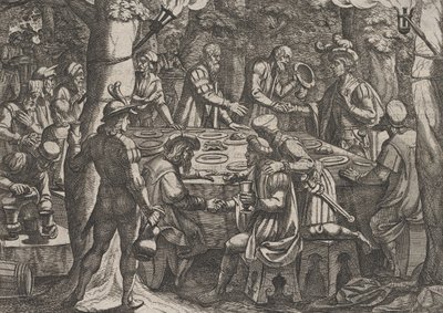 Plaka 4: Civilis, Hollandalı Yaşlılara Romalılar Tarafından Köle Gibi Davranıldığını Söyler..., 1611. by Antonio Tempesta