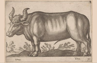 Yuvarlak Vres / Vro (nesne üzerindeki başlık) Hayvanlar ve Masallar (dizi adı) Nova raccolta de li animali piu curiosi del mondo (dizi başlığı) by Antonio Tempesta
