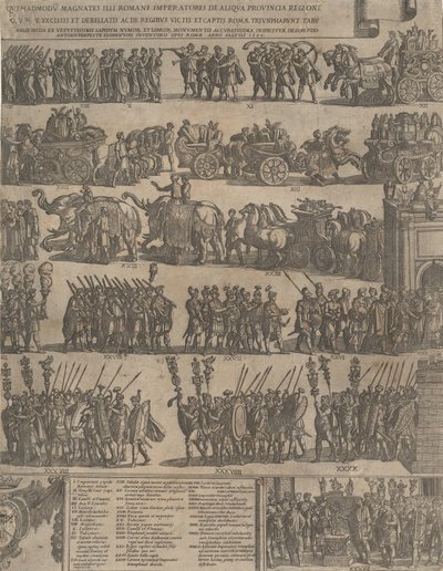 Bir Roma İmparatorunun Zaferi Sol Taraf, 1603. by Antonio Tempesta