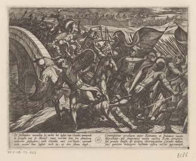 Moselle'deki Roma kampına sürpriz saldırı Romalılara karşı Batavian Savaşları (dizi başlığı) Batavorum cum Romanis Bellum (dizi başlığı) by Antonio Tempesta