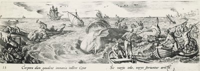 Balina avı, yazan Antonio Tempesta (1555-1630), gravür, İtalya by Antonio Tempesta