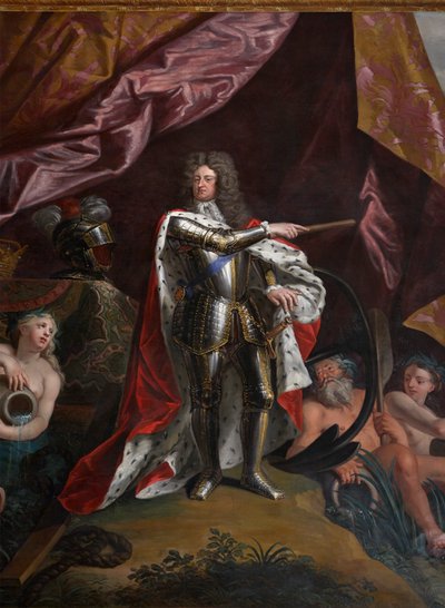 Danimarka Prensi George, İngiltere Lord Yüksek Amirali olarak, Kraliçe'nin Çekme Odasından detay by Antonio Verrio