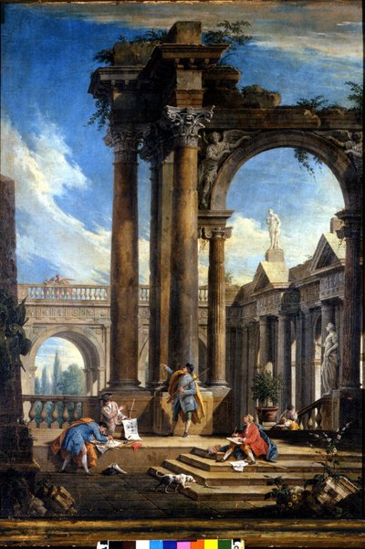 Arkeologlar ve Mimarlar (çizip ölçen) by Antonio Visentini
