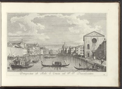 Gezicht op het Canal Grande, de Santa Maria di Nazareth ve San Simeone Piccolo te Veneti Kutsal Haç Tapınağı