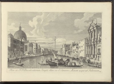 Gezicht op het Canal Grande, de Santa Maria di Nazareth ve San Simeone Piccolo te Veneti Bu noktadan itibaren F.F. Discalced Tapınağı, diğer tarafta S. Simeon the Younger