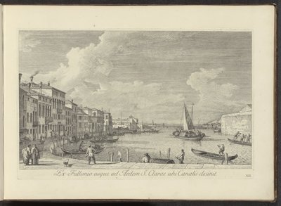 Gezint op het Canal Grande en de kerk de Santa Chiara te Venetië Fuller