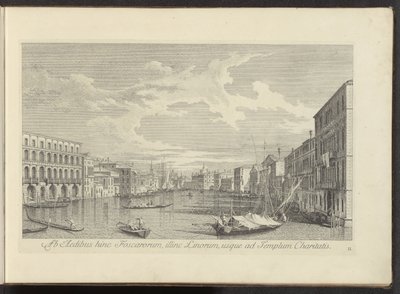 Gezicht op het Canal Grande te Venetië Bir yanda Foscari tapınaklarından, diğer yanda Linorum, Charity Tapınağı