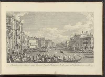 Gezint op het Canal Grande te Venetië waar de Regata plaatsvindt Rialto Köprüsü