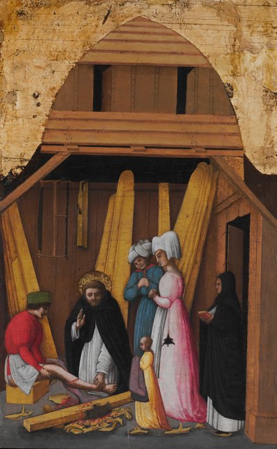 Aziz Peter Şehit Genç Bir Adamın Bacağını İyileştiriyor, yaklaşık. 1450. by Antonio Vivarini