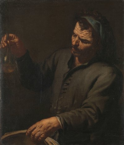 Elinde İdrar Şişesi Olan Adam by Antonio Zanchi (attributed to)
