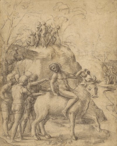 Correggio - Boğaya Binen Adam ve Diğer Figürler, 83.GB.344 by Antonio da Correggio
