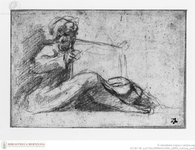 Correggio - Kitapla oturan figür, obj08025393 by Antonio da Correggio
