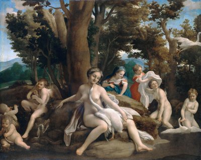 Leda ve Kuğu by Antonio da Correggio