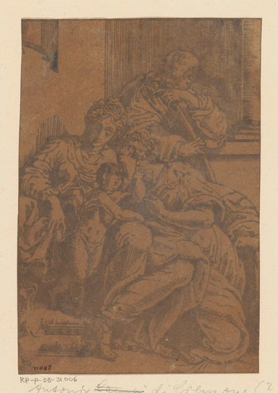Anna ile Kutsal Aile by Antonio da Cremona