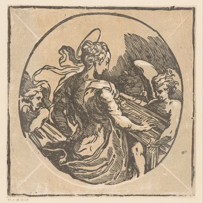 Aziz Cecilia müzik yapıyor by Antonio da Trento (possibly)