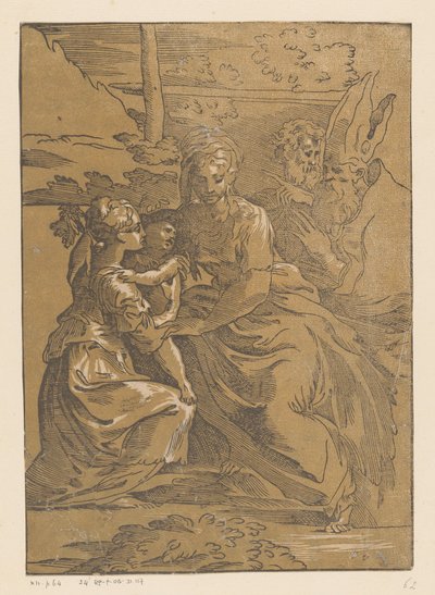 Kadın aziz Mesih çocuğunu alır by Antonio da Trento (possibly)