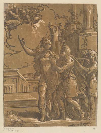 İmparator Augustus ve Tiburtine Sibyl by Antonio da Trento