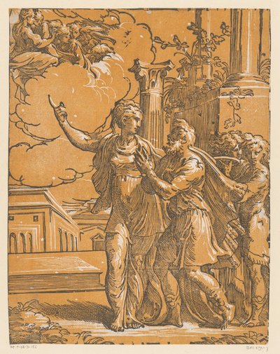 İmparator Augustus ve Tiburtine Sibyl by Antonio da Trento