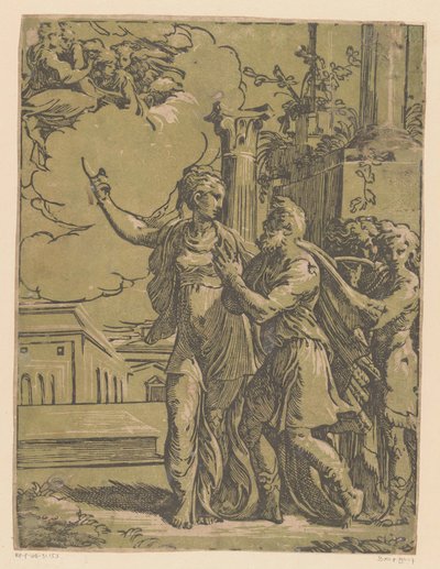 İmparator Augustus ve Tiburtine Sibyl by Antonio da Trento
