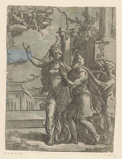 İmparator Augustus ve Tiburtine Sibyl by Antonio da Trento