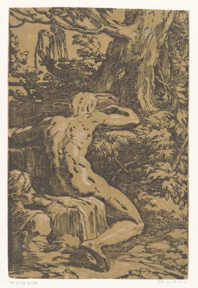 Bir manzarada çıplak adam by Antonio da Trento