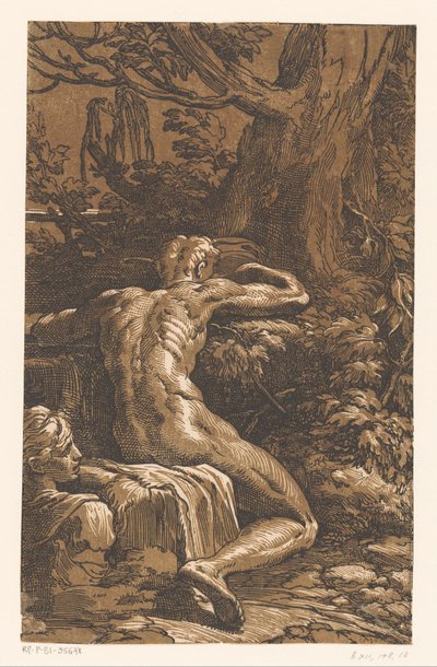 Bir manzarada çıplak adam by Antonio da Trento