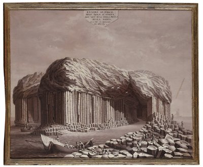 Fingal Mağarası, İskoçya (tuval üzerine yağlı boya) by Antonio de Bittio