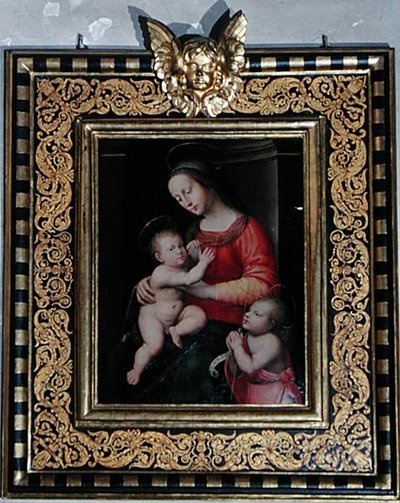 Vaftizci Yahya ile Madonna ve Çocuk (panelde yağlı boya) by Antonio del Ceraiolo