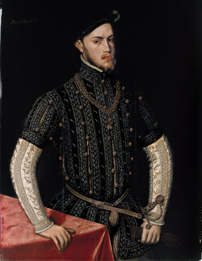 Philip II 1527-1598 portresi, İspanya ve Portekiz Kralı, c. 1550 by Antonis Mor