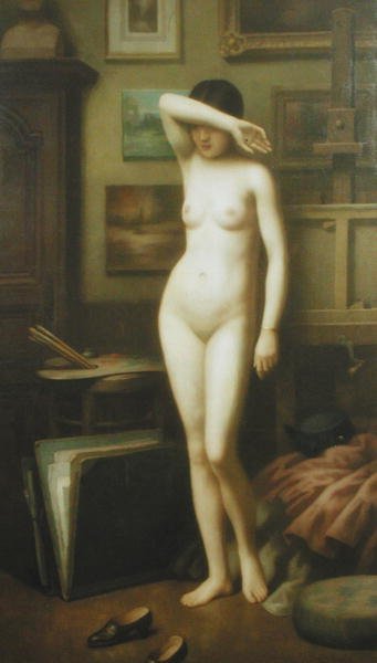 İsteksiz Model, c.1910-20 (tuval üzerine yağlı boya) by Antony Troncet