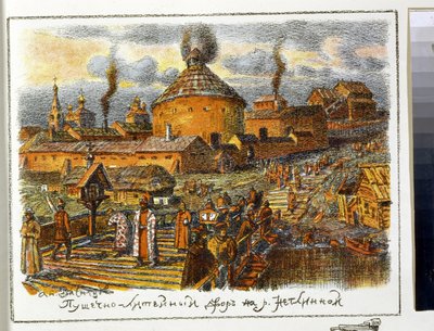 17. yüzyılda Neglinnaya Nehri (Neglimna, Neglinna, Neglinka) üzerinde çamaşır topu. Appolinari Mikhaylovich Vasnetsov