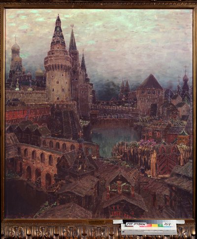 17. yüzyılda Moskova, Diriliş Kapısında Şafak - Tablo Appolinari Mikhaylovich Vasnetsov (1856-1933), tuval üzerine yağlı boya by Apollinari Mikhailovich Vasnetsov