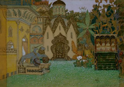 Opera için sahne tasarımı Görünmez Kitezh Şehri Efsanesi ve Kız Fevronia, N. Rimsky-Korsakov, 1907 by Apollinari Mikhailovich Vasnetsov
