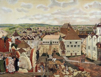 Moskova Kremlin'de, 19. yüzyılın sonu - 20. yüzyılın başlarında. by Appolinari Mikhaylovich Vasnetsov