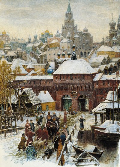 17. yüzyılda Moskova, 19. yüzyılın sonu - 20. yüzyılın başı. by Appolinari Mikhaylovich Vasnetsov