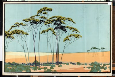 Avustralya Buğdayı, 'Avustralya'nın Buğday ve Yün Zenginliği' serisinden (renkli litho) by Archibald Bertram Webb