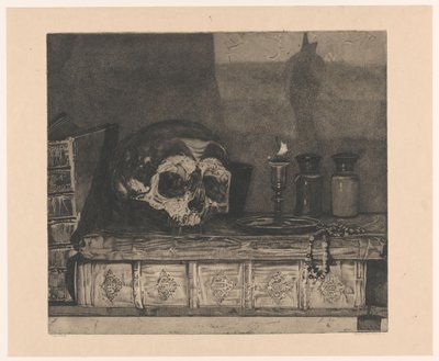 Kafatası ile natürmort by Arend Hendriks (signed by artist)