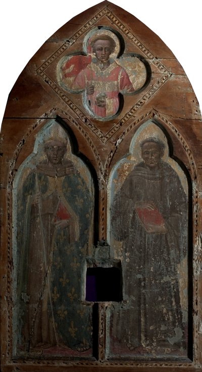 St Stephen ile Toulouse St Louis ve Padua St Anthony by Aretino Luca Spinello or Spinelli