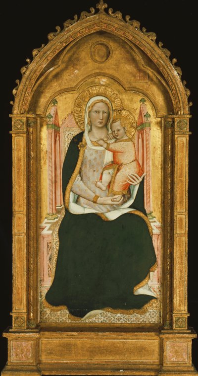 Madonna ve Çocuk Enthroned, by Aretino Luca Spinello or Spinelli