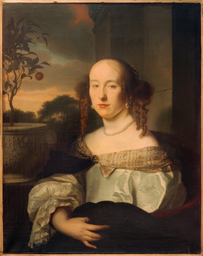 Bir bayanın portresi, solda yarım figür by Arie de Vois
