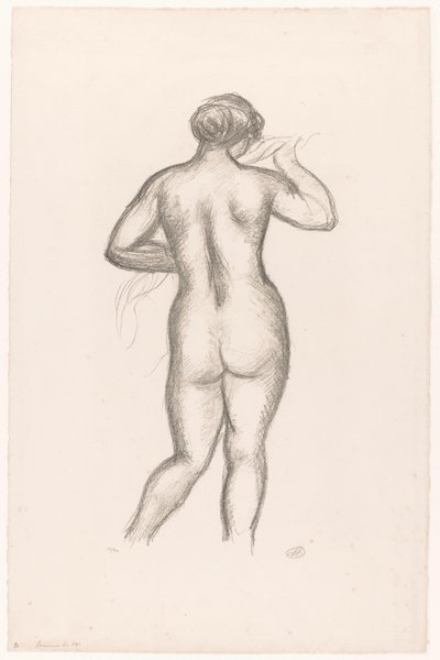 Arkadan çıplak kadın Femme nue de dos (orijinal başlık) by Aristide Maillol (signed by artist)