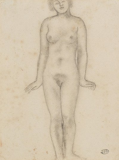 Aristide Maillol Üç Perinin Merkezi Heykeli için Çalışma by Aristide Maillol