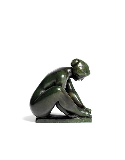 Bir Ayak Tutan Çömelmiş Kız by Aristide Maillol