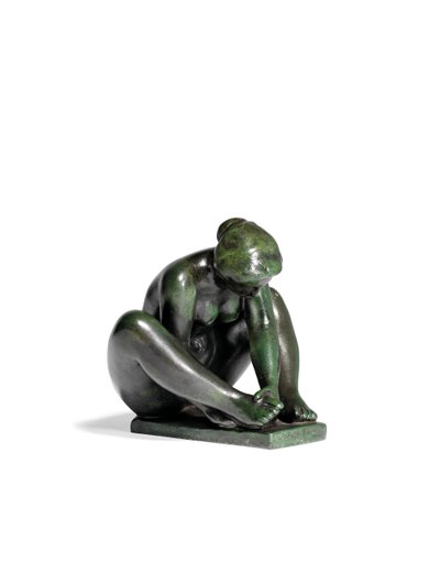 Bir Ayak Tutan Çömelmiş Kız by Aristide Maillol