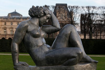 Jardin des tuileries, Aristide Maillol, Montagne 1937 (kurşun), Paris, Fransa (fotoğraf) by Aristide Maillol