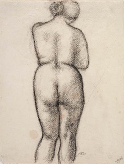 Arkadan görülen kadın modeli by Aristide Maillol
