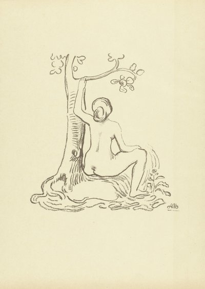 Ağacın yanında oturan çıplak kadın Etude L'Epreuve (dizi başlığı) by Aristide Maillol