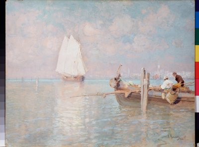 Venedik Körfezi (İtalya) - Venedik Körfezi - Resim Arkadi Afanasyevich Chumakov (Tchoumakov) (1868-1948), tuval üzerine yağlı boya by Arkadi Afanasyevich Chumakov