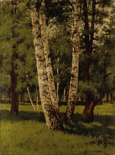 huş ağaçları by Arkip Ivanovic Kuindzi